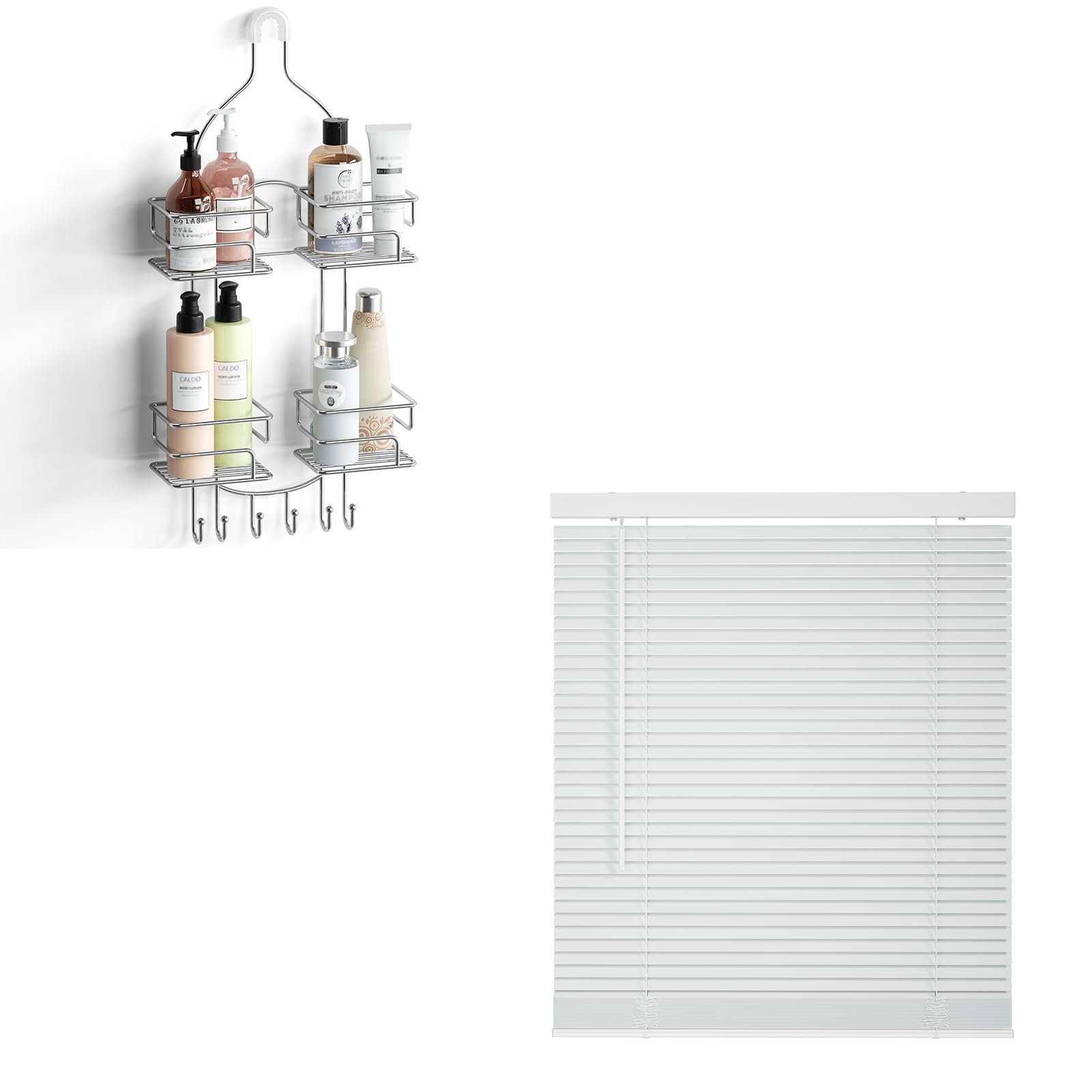 SRIWATANA Shower Caddy Organizer-2 Cordless Window Blinds