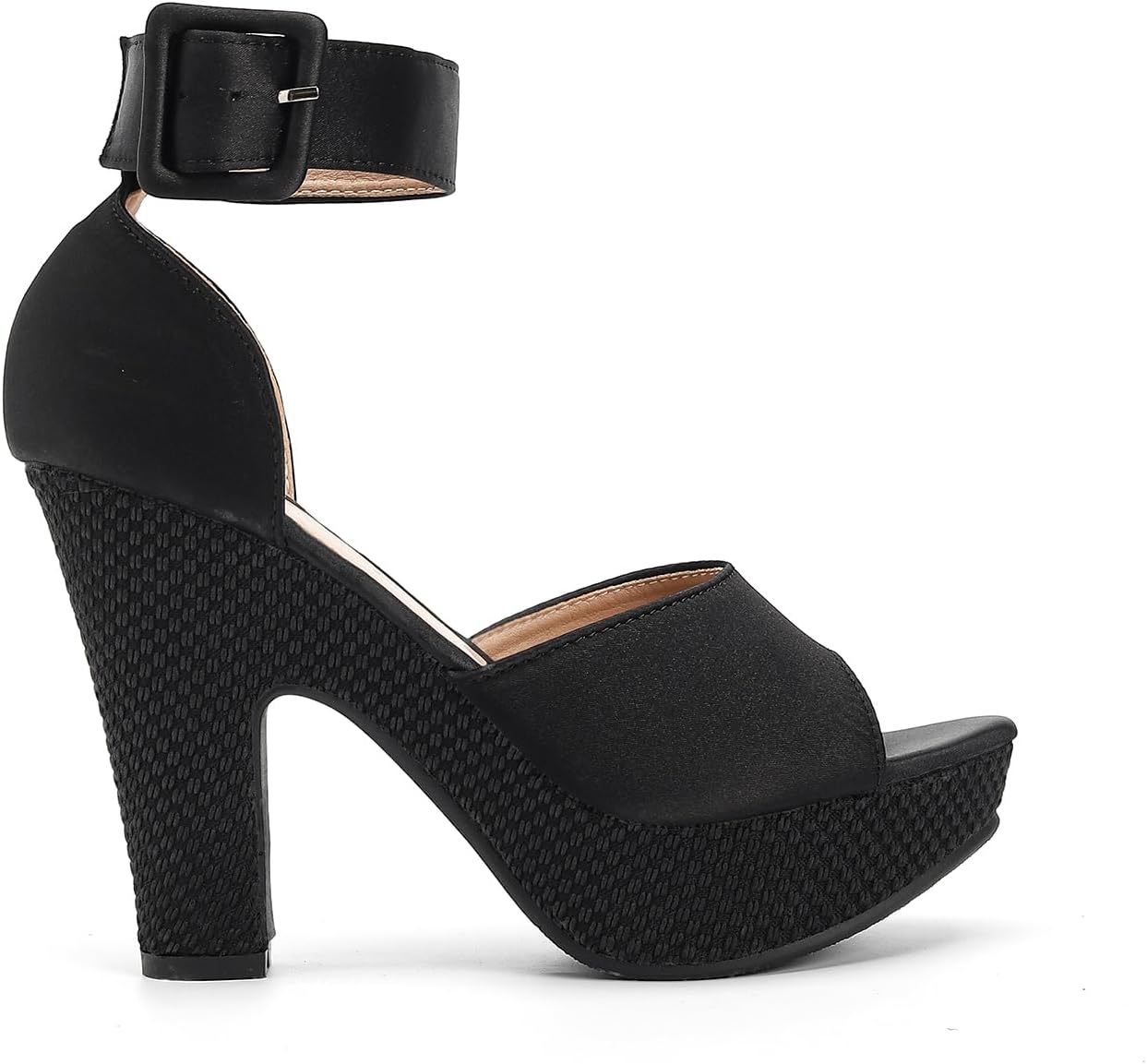 Women's Platform Pumps Block Heels Sandals Peep Toe Ankle Strap Dress Wedding Shoes