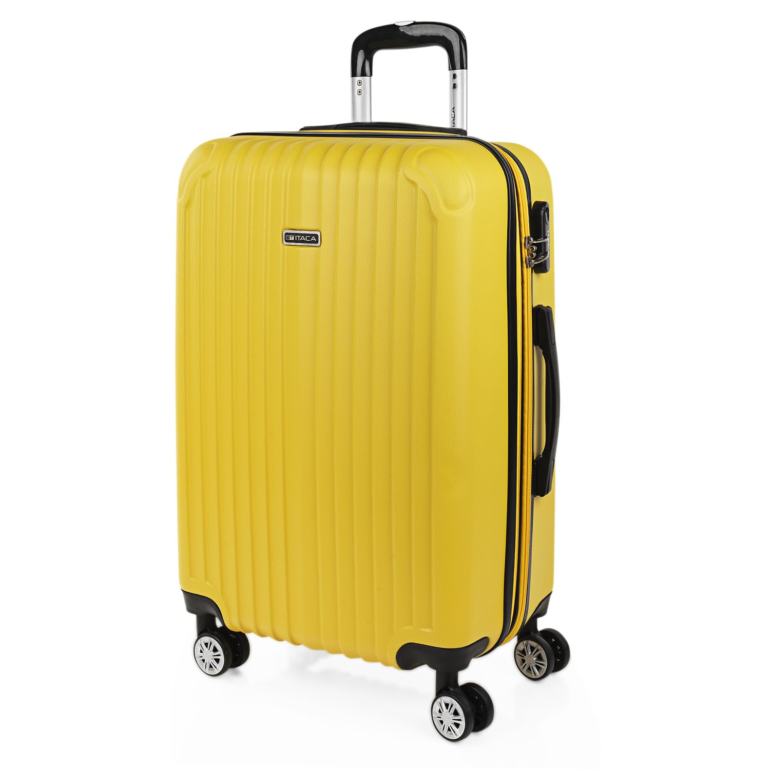 ITACA - Maleta Mediana con 4 Ruedas Giratorias para Viajes Largos Tipo Trolley Ideal como Maletas de Viaje Grandes 23 Kilos y Maleta Viaje Mediana Resistentes, Amarillo