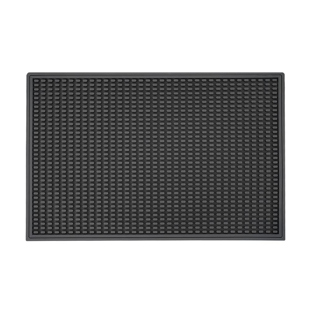 Alfombrilla de Goma Antideslizante Watchget for Barra de mostrador, Alfombrilla antiderrames, Bandeja de Goteo, Alfombrilla for secar Platos, Color Negro, for Barista y Barman(L 450x300mm)
