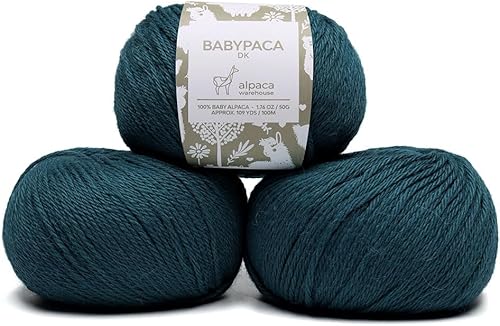 Miniatura 16 de Juego de 6 madejas de 100% lana de alpaca bebé (10.58 oz) de peso DK, fabricadas en Perú, celestial suave y perfecto para tejer y hacer ganchillo
