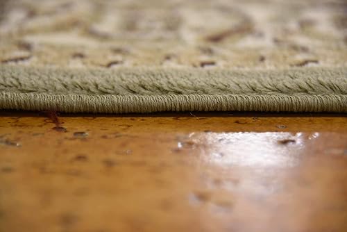 Miniatura 8 de Unique Loom - Alfombra clásica tradicional, colección Versalles, Polipropileno, Verde claro