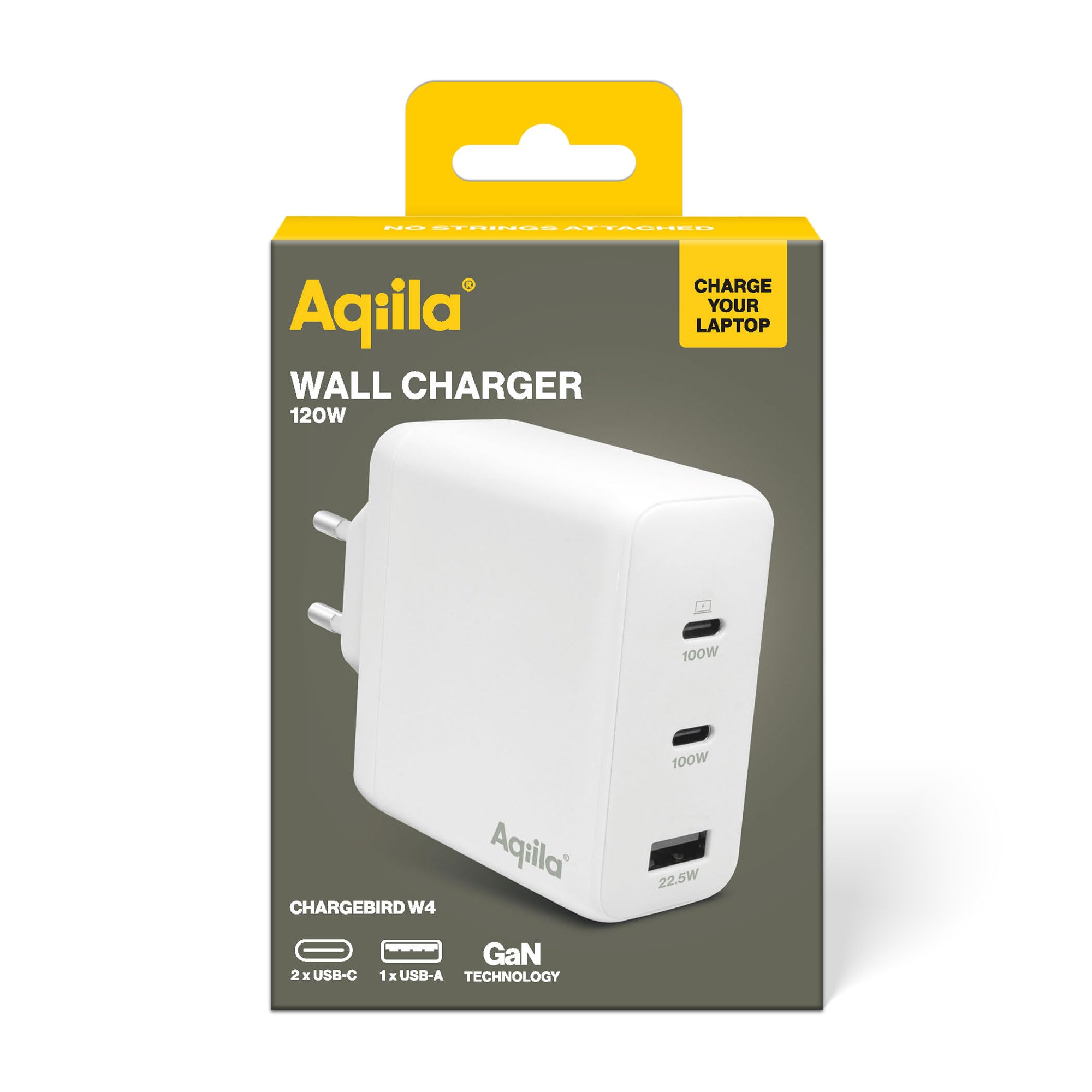 Cargador USB-C de 120 W, cargador rápido GaN, PD, PPS, Quick Charge, adaptador de corriente, 2 puertos USB-C, 1 USB-A, 100-240 V, también adecuado para portátil, diseño compacto, Chargebird W4