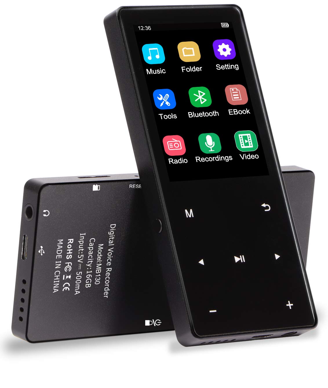 Aomago Bluetooth Music Player - Portable 32gb MP3 Player with Bluetooth, FM Radio, Ideal for Sports| Running | Hiking (Headphone & Waterproof Armband Included)