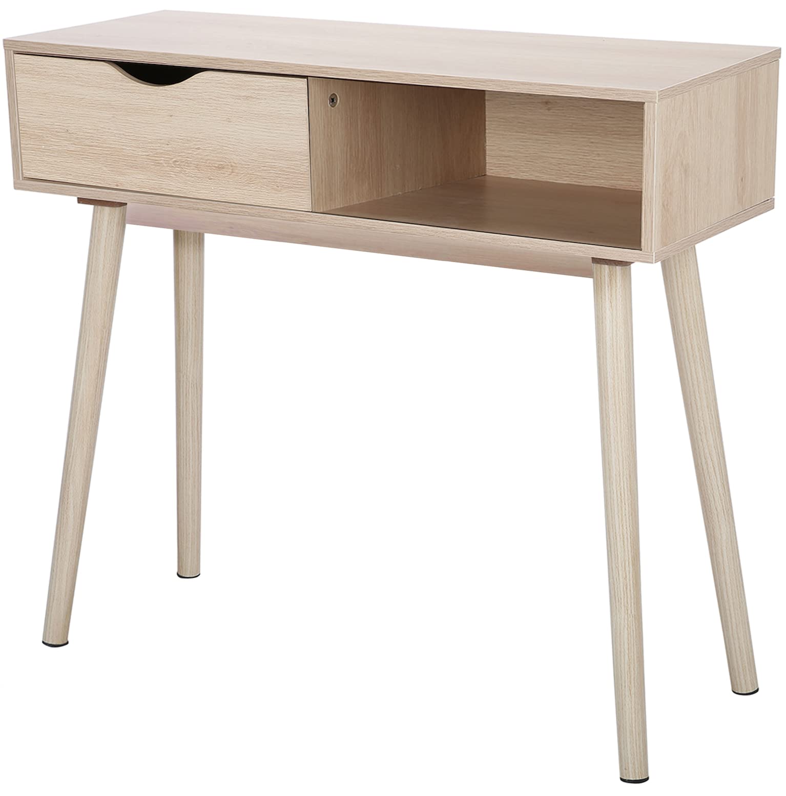 TIENDA EURASIA® Mueble Recibidor para la Entrada - Consola de Madera con 1 Cajon - Diseño Nordico - Facil Montaje - Consola Recibidor - 80 x 30 x 72 h cm