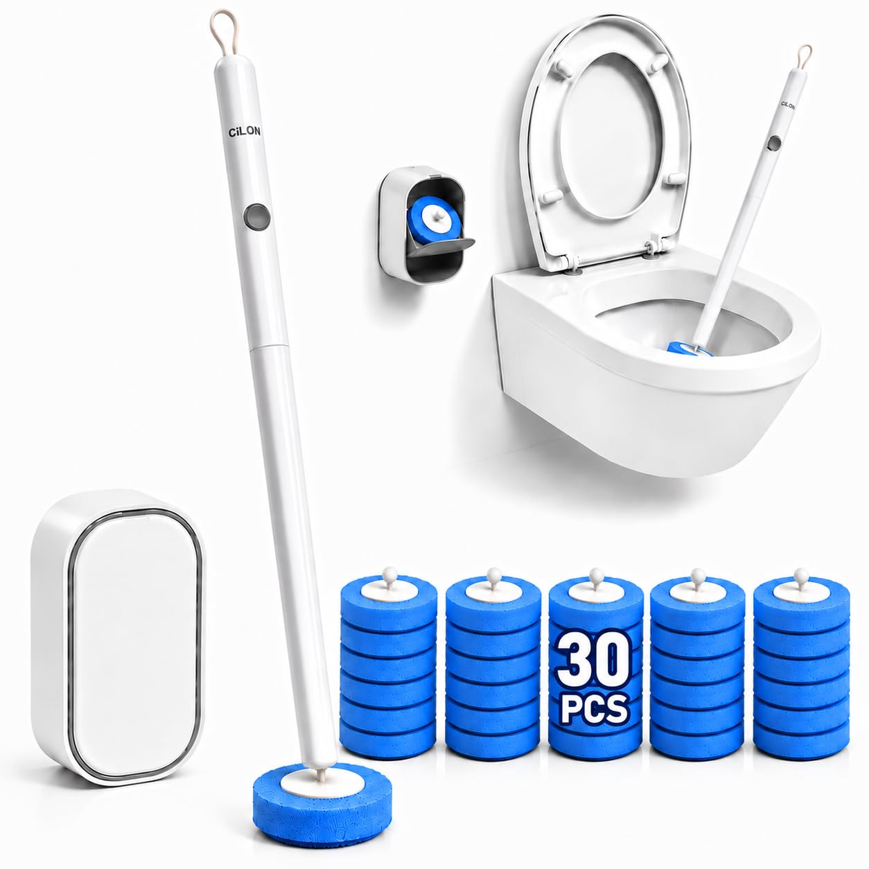 Photo 1 of CiLoN Disposable Toilet Brush Starter Kit