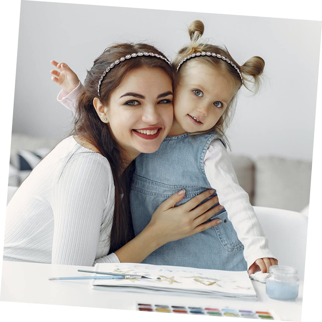 minkissy 10pezzi Cerchietti Antiscivolo Con Pettine e Strass Per Donne Design Elegante Per Trucco Spa e Uso Quotidiano Misto
