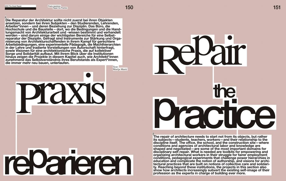 ARCH+ The Great Repair vol.2 : A Catalog of Practices /anglais