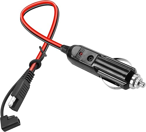YACSEJAO - Cable de encendedor de cigarrillos SAE 14AWG de 1 pie, 12 V24 V, enchufe a SAE cable de extensión de liberación rápida con fusible de 15