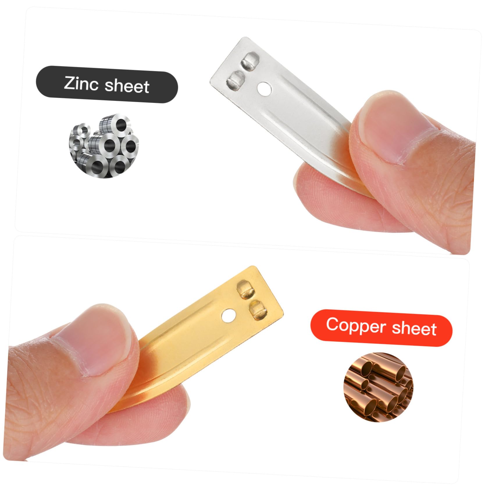 Cabilock 450 Piezas Tiras Electrodo Cobre y Zinc para Experimentos de Batería con Frutas Material Educativo Científico