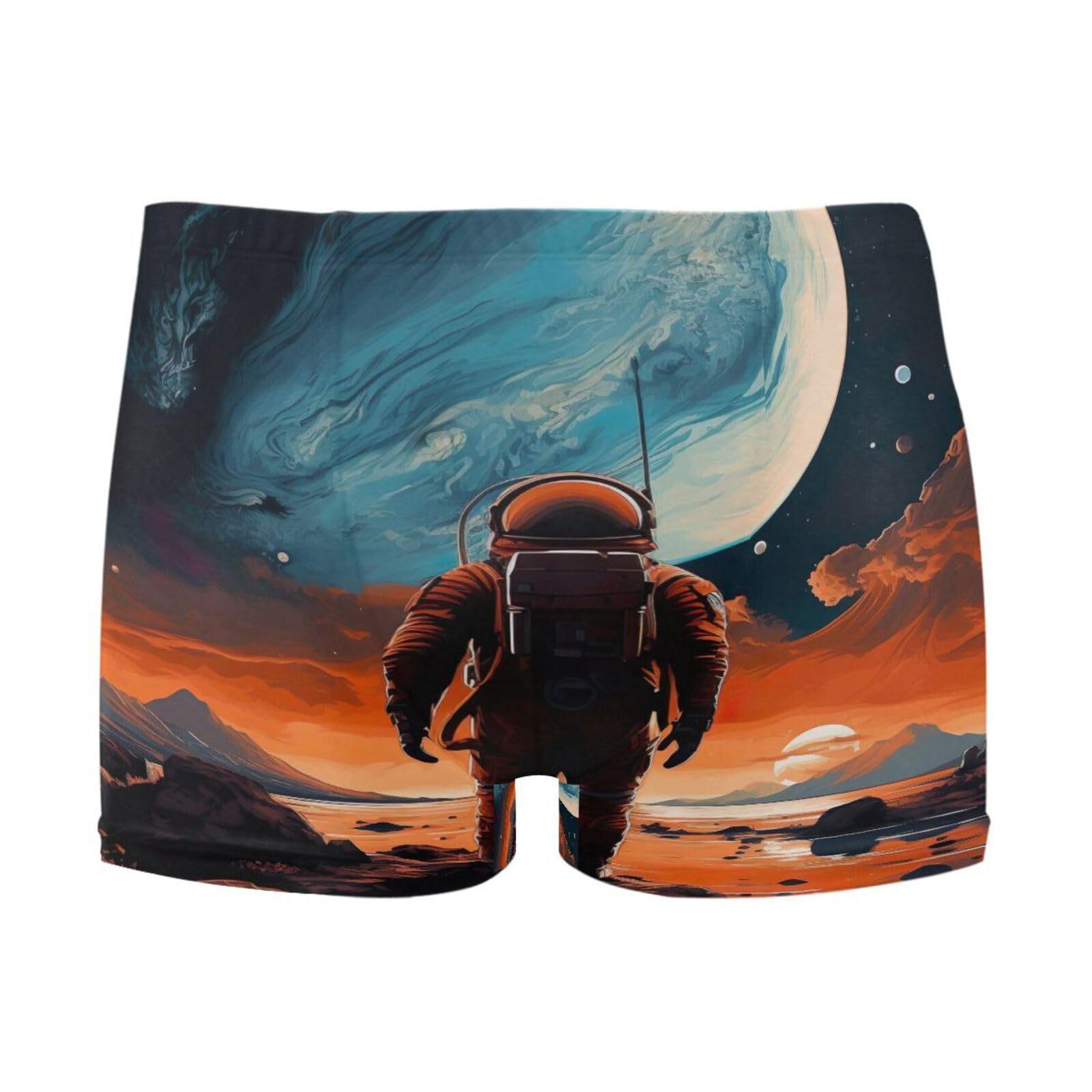 UMIRIKO Mens Swimwear Space Astronaut NASA Short Swim Trunks Square Leg Swimsuit Bathing Suits for Men L 202a0059