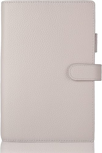 Miniatura 1 de Funda de cuero genuino para planificador B6, organizador personal con bucle para bolígrafo, ranuras para tarjetas, bolsillos con cremallera,