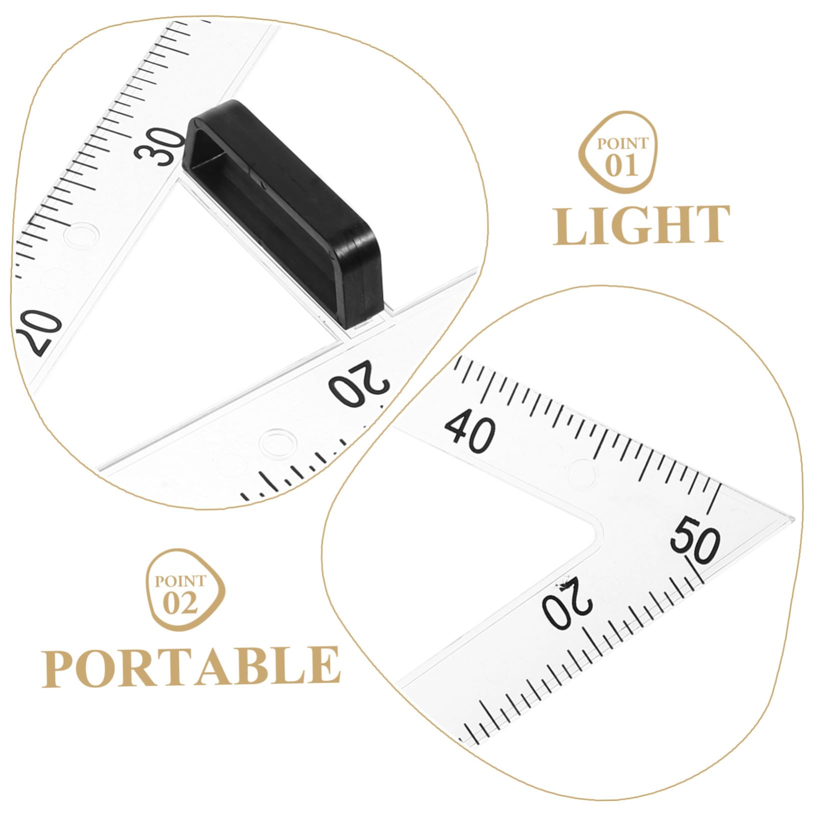 Regla Triangular Magnética de Abs para Dibujar Ángulos y Formas