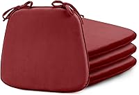 Vista 9 de Basic Beyond Juego de 4 cojines para sillas de cocina, de espuma viscoelástica en forma de U con lazos, 17 x 16 pulgadas, cojines de terciopelo Gris