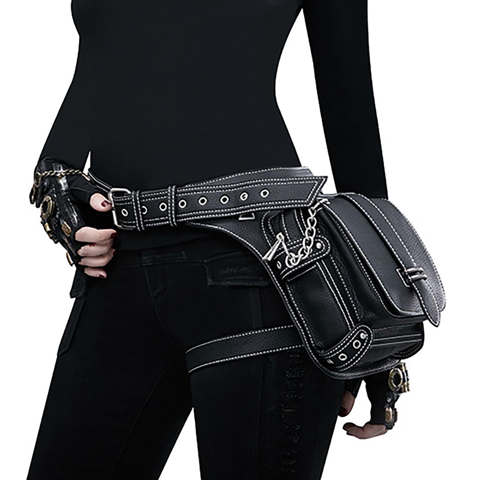 EXBERT Beintasche Steampunk | Motorradtasche | Tasche Wasserdicht Motorrad-Rucksäcke für Männer Handtasche Größe verstellbar für Camping Wandern Radfahren
