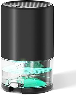 Sponsored Ad - Dehumidifier Small 35oz Dehumidifier for Home 2600 Cubic Feet with 7 Color LED Lights, Quiet Portable Dehum...