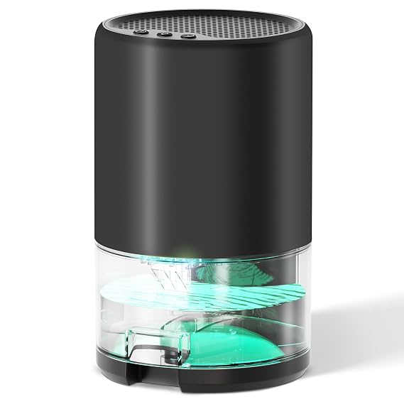 Dehumidifier Small 35oz Dehumidifier for Home 2600 Cubic Feet with 7 Color LED Lights, Quiet Portable Dehumidifier for Bedroom 285 sq ft with Two Working Modes for Closet Bedroom Bathroom RV Office