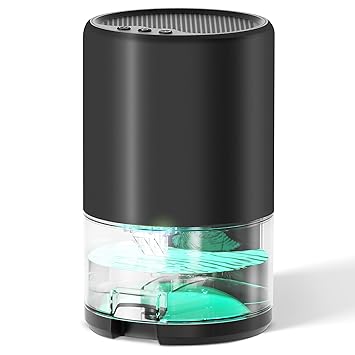 Dehumidifier Small 35oz Dehumidifier for Home 2600 Cubic Feet with 7 Color LED Lights, Quiet Portable Dehumidifier for Bedroom 285 sq ft with Two Working Modes for Closet Bedroom Bathroom RV Office