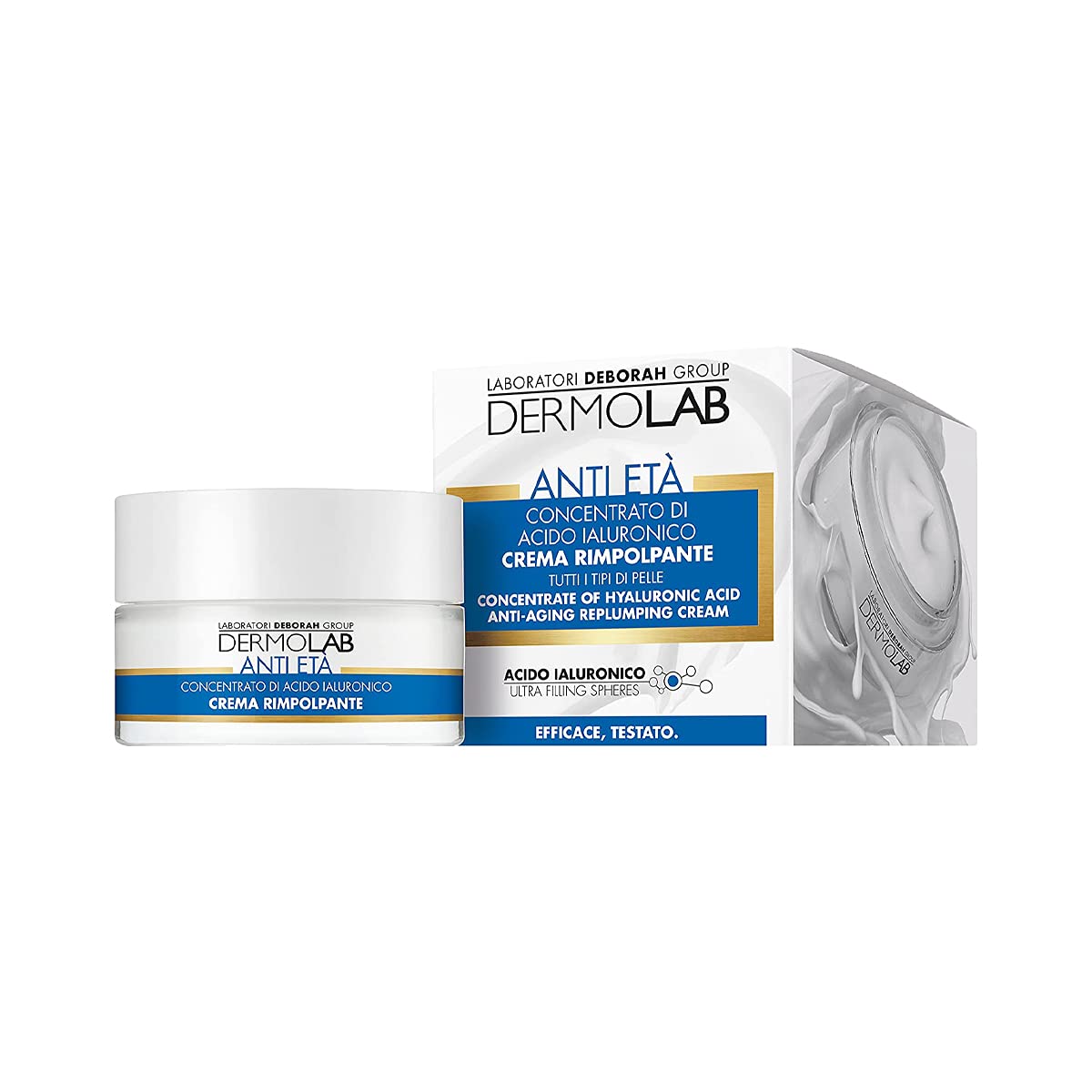 DERMOLAB Kit Anti Età : Maschera - Struccante bifasico - Latte detergente - Tonico - Gel contorno occhi - Crema rimpolpante - Siero booster + Pochette