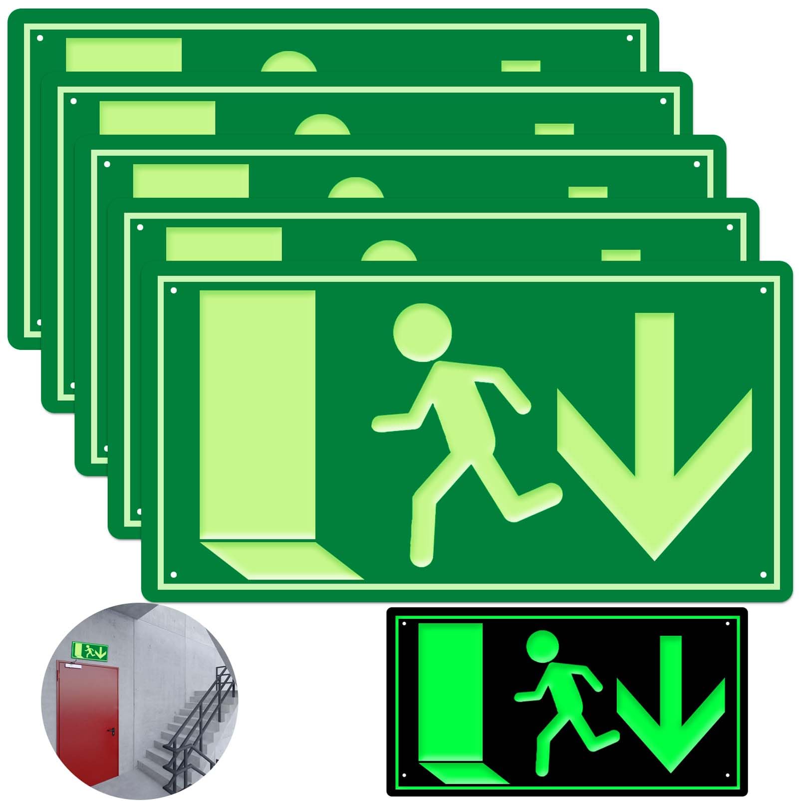 LED Fluchtwegschilder Set Mit 6 Symbolen - Notbeleuchtung Mit 3h Akku Für Maximale Sicherheit