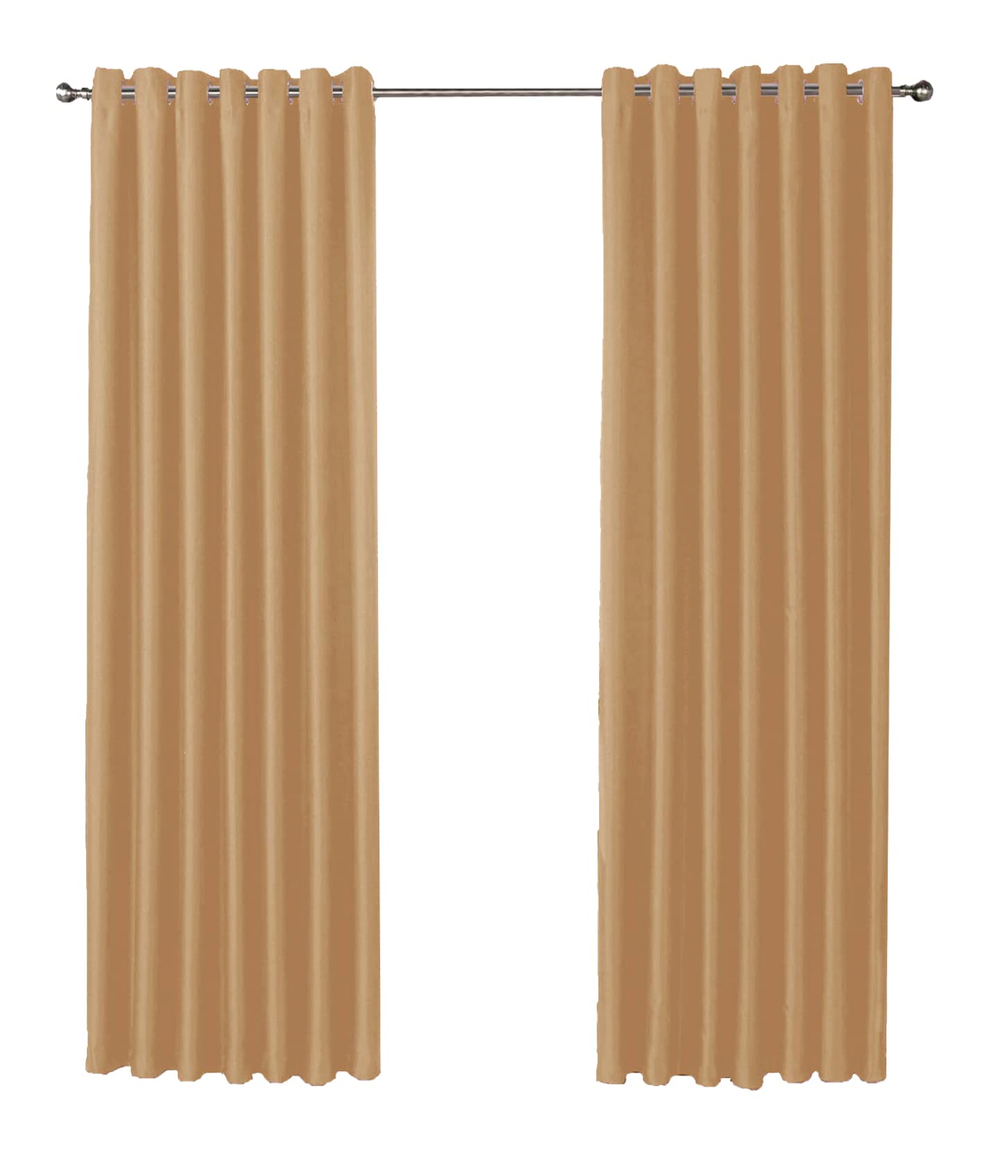 Olivia Rocco Ochre Blackout Eyelet Curtains Black Out Thermal Ring Top Curtain Pair Window Treatment Living Room Bedroom, 46" (Width) X 72" (Drop)