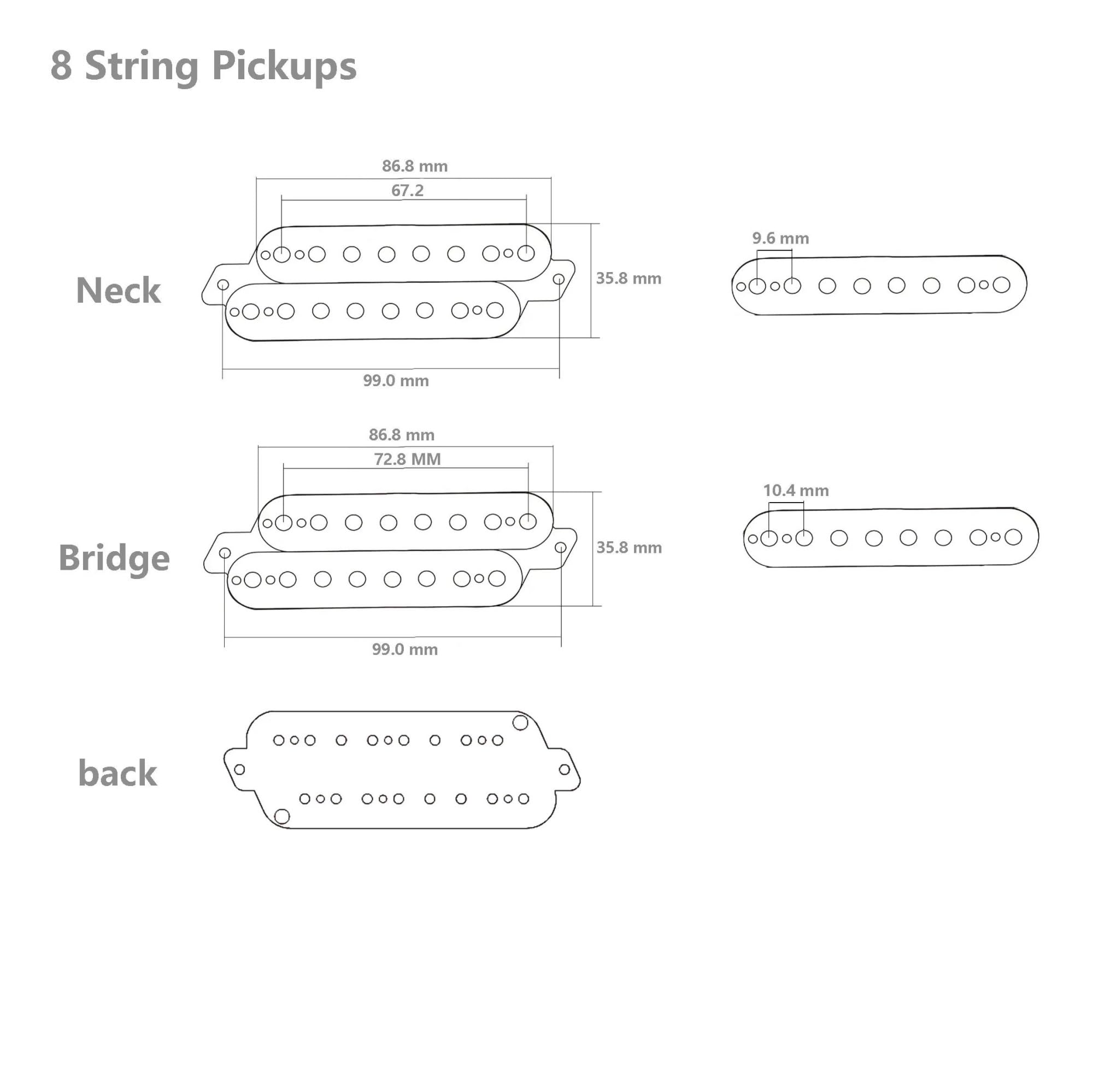 Przetworniki Humbucker do gitary elektrycznej do gitary 8-strunowej Przetworniki Instrumentów Gitary Elektrycznej