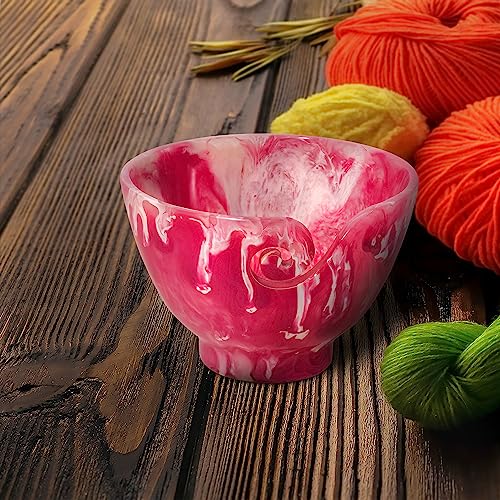 Image of Handcrafted Resin Yarn Bowl, Knitting Resin Storage Bowl, Crochet Kit Organizer. (Pink)