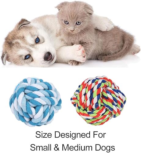 Miniatura 2 de LAMXTX Paquete de 2 bolas de cuerda para perro, juguetes de cuerda de nudo para perros a perros medianos, juguetes de cuerda para perros pequeños,