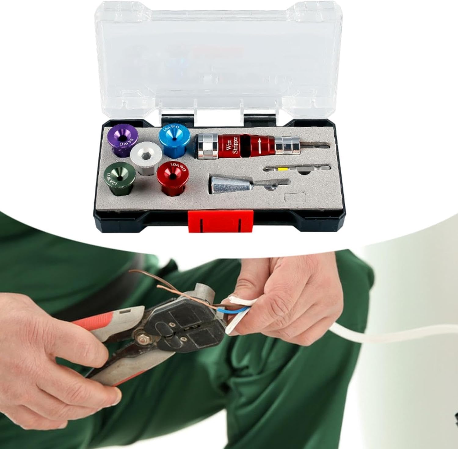 Milageto Wire Stripper Tool Set Wire Stripper for Drill Power Drill Attachment Portable Wire Twister for Line Problem Repair Household