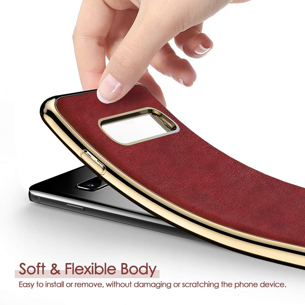 LOHASIC Galaxy S10 Case, Slim & Thin Premium Leather Soft Flexible Non-Slip Grip Scratch Resistant Protective Cover Pretty Cases for Samsung Galaxy S10 (2019) - Burgundy