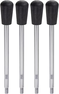 HARFINGTON 4pcs Clamping Handles M8 Thread 200mm (8") Length Chrome Plated Revolving Crank Handle Grip Handwheel Screw Stem for Lathe Machine