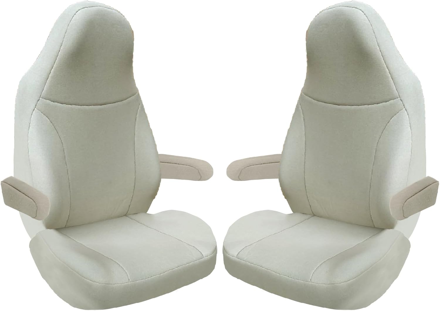 BREMER SITZBEZÜGE Custom Seat Covers Protective Covers Pilot Seats Driver and Passenger Set Compatible with Motorhome Fiat Ducato 829 Beige