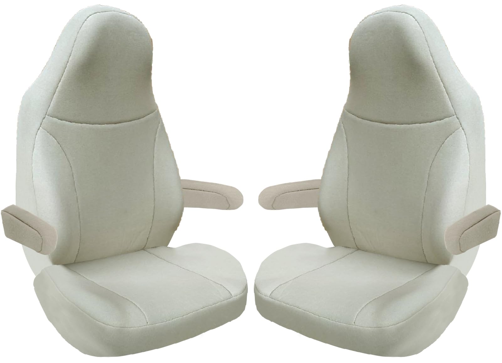 BREMER SITZBEZÜGE Maß Sitzbezüge Schonbezüge Pilotsitze Fahrer & Beifahrer Set kompatibel mit Wohnmobil FIAT Ducato 829 Beige