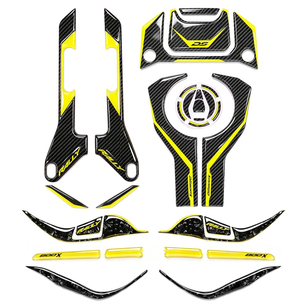 Compatible con Voge DS800X 800 DSX Rally 800DSX Moto Protección de Golpes Protector de Manos para Tanque de Combustible Adhesivo de Decoración de Fibra de Carbono, 1 Juego ABC