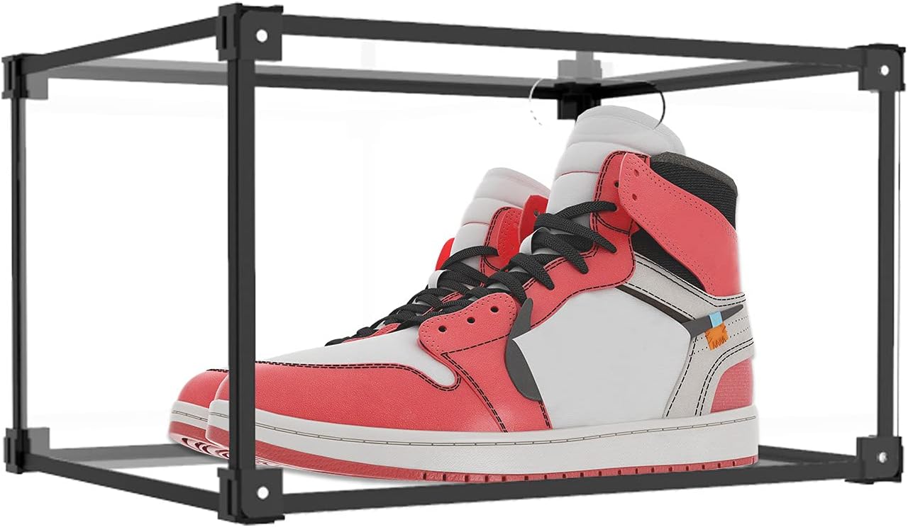 NONEMEY Clear Acrylic Shoe Storage Box Stackable Shoe Organizer