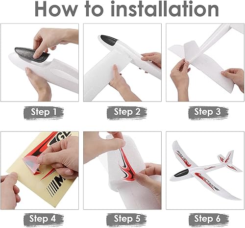 Miniatura 2 de NUOBESTY 2 piezas de avión juguetes al aire libre de 39 pulgadas planeador de lanzamiento grande modelo de espuma avión planeador de espuma