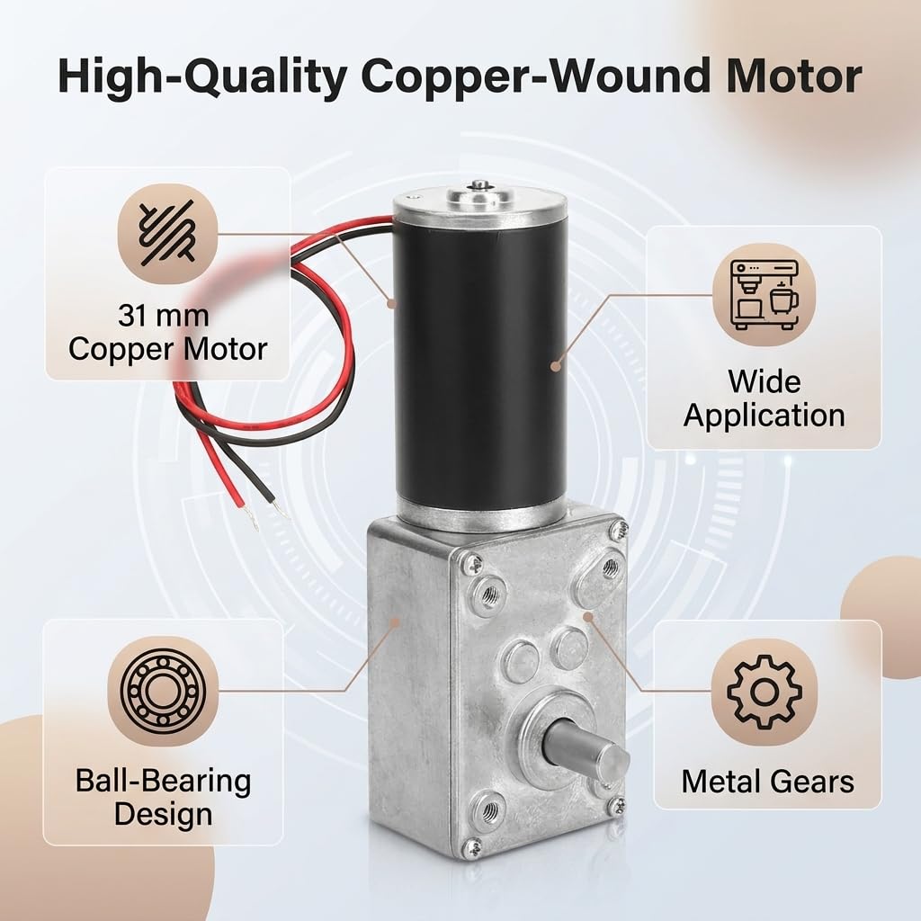DC 24 V Turbo-Schneckengetriebemotor, Umkehrbar, Geschwindigkeitsreduzierung, Elektrischer Getriebemotor, 8 Mm Welle(80RPM DC 24 V Turbo-Schneckengetriebemotor, Umkehrbar, Geschwindigkeitsreduzierung, Elektrischer Getriebemotor, 8 Mm Welle(80RPM