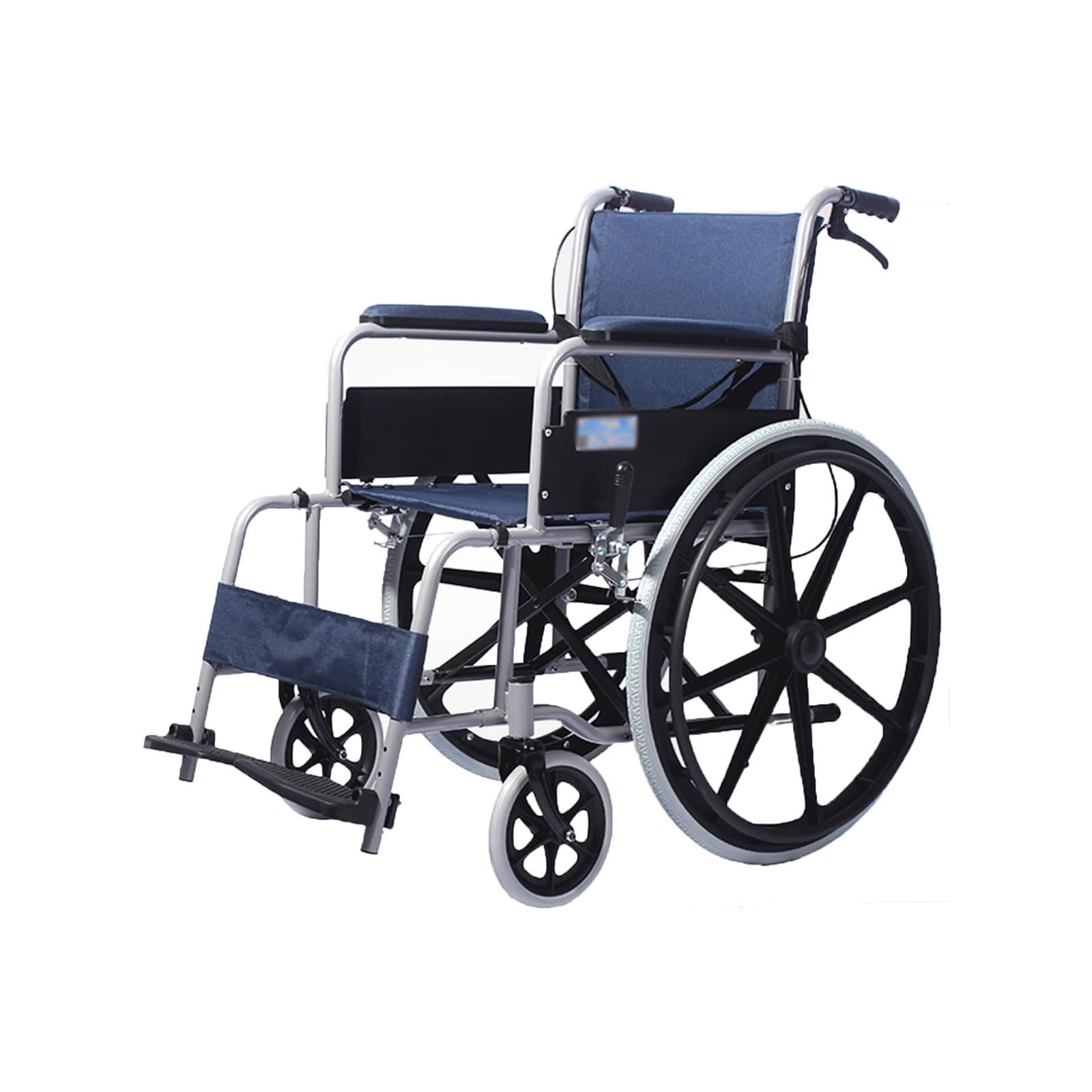 SXSLTSA Lightweight Manual Wheelchair Foldable Transport Wheelchair W/Handbrake Carbon Steel Self-Propelled Wheelchair for Adults,18 Inch Seat,220Lbs