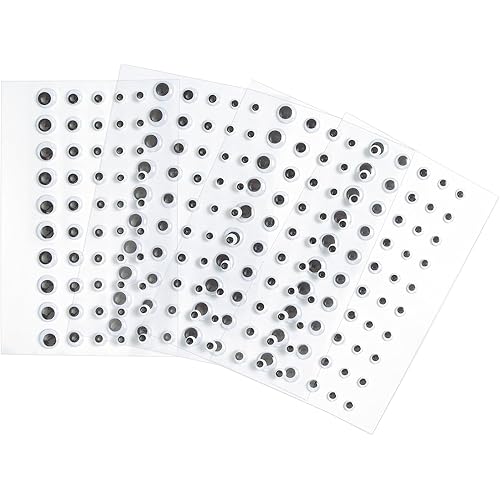 Colorations Peel & Stick Wiggly Eyes, 500 Pieces, Fun Self-Adhesive Googly Eyes for Kids, Bring Kids Arts & Crafts to Life, Wiggle Eyes in Assorted Sizes, Self Adhesive Googly Eyes for Kids Crafting