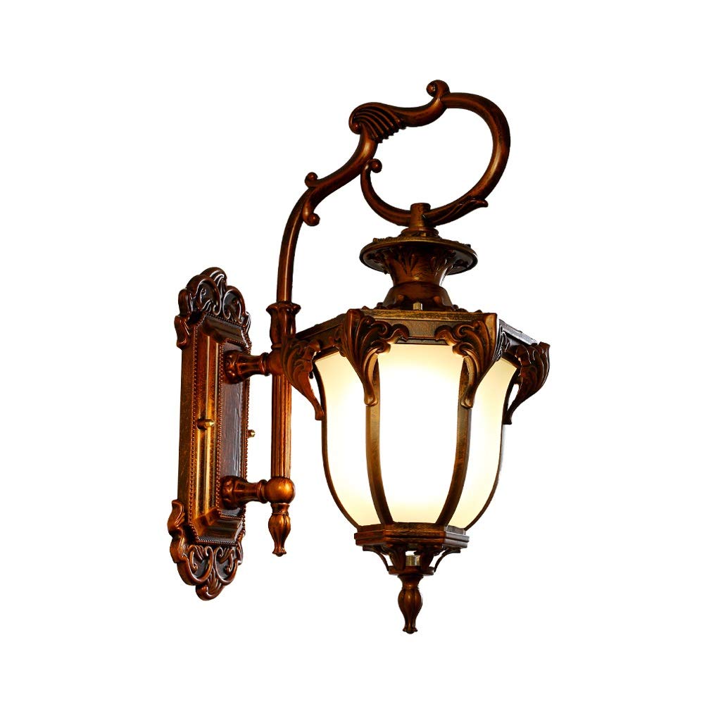 Wall Sconce Light Fixture Outdoor Wall Lighting Fixture 1 Pack, Wall Light Fixture with Clear Bevel Glass, One-Light Exterior Wall Lantern, Rustic Outside Wall Light - E26/E27 Plug(Amber-Large)