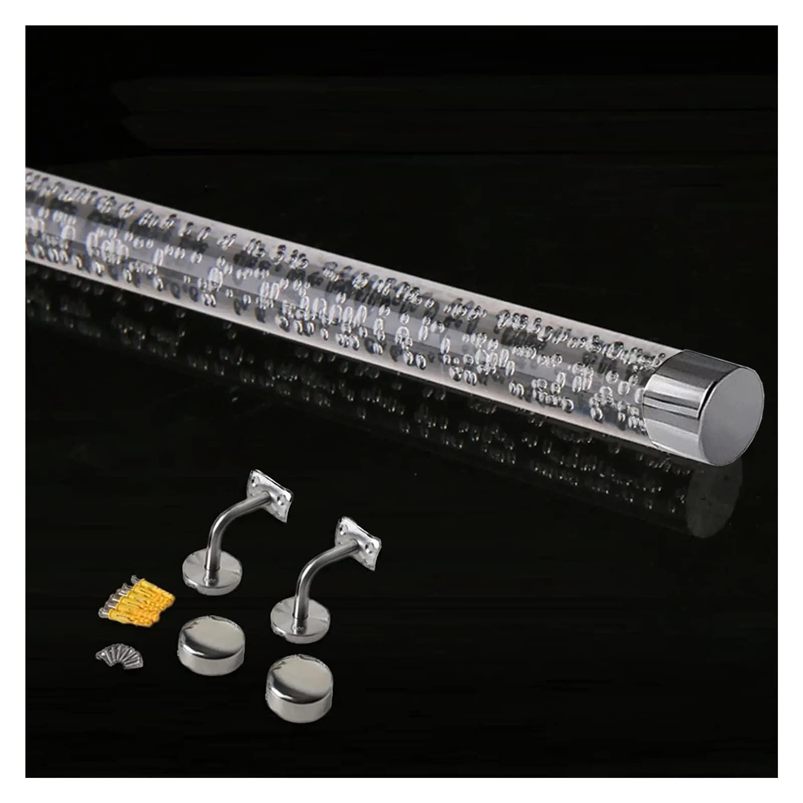 Clear Acrylic Handrail for Indoor Stairs, Crystal Indoor Stair Handrail Complete Kit, Wall Mount Handrail with Golden Brackets(360cm(11.8ft))