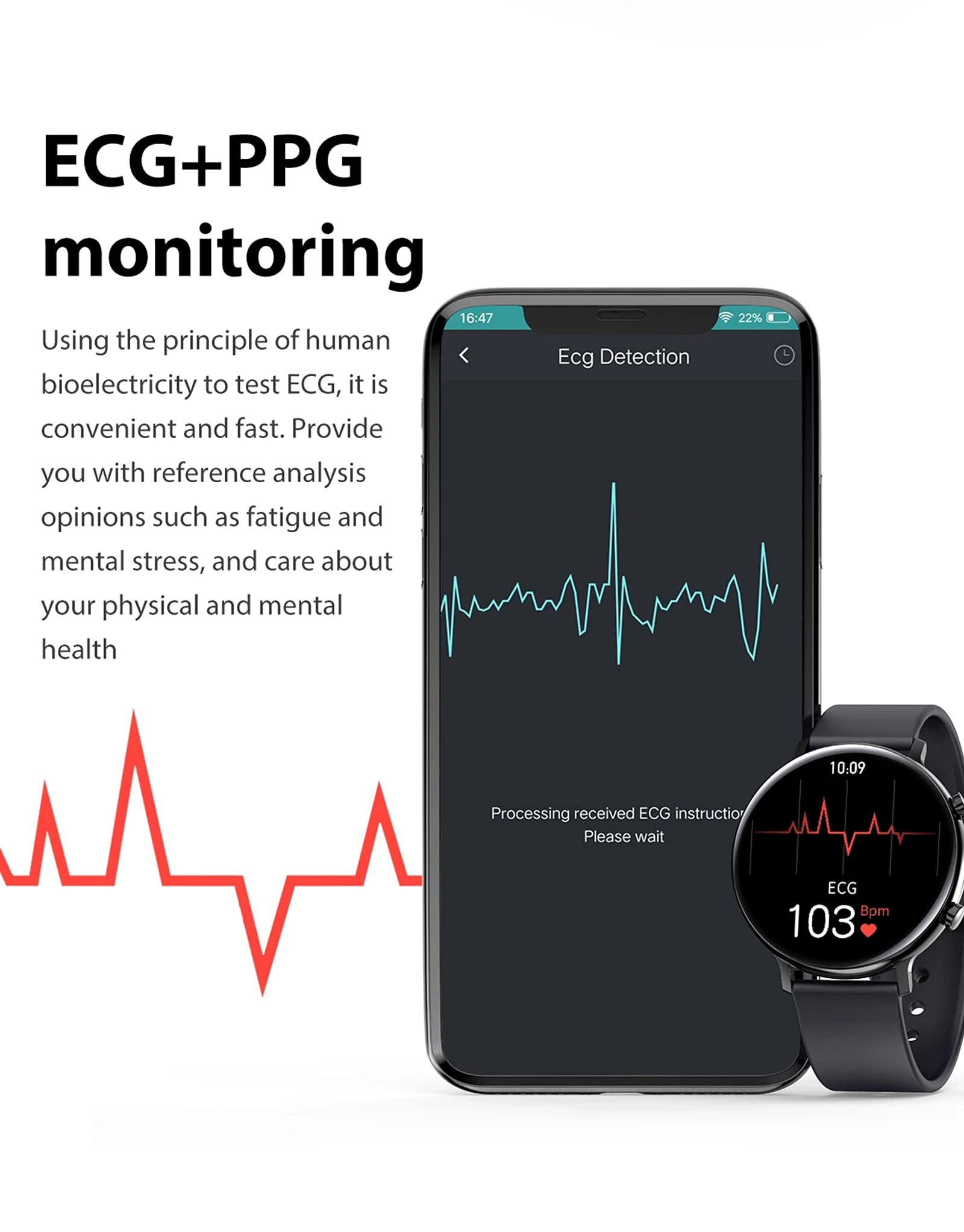 New GW33 Smart Watch Bluetooth Call Men's and Women's Waterproof Smart Watch  ECG PPG Fitness Bracelet for Android,L : Amazon.com.au: Electronics