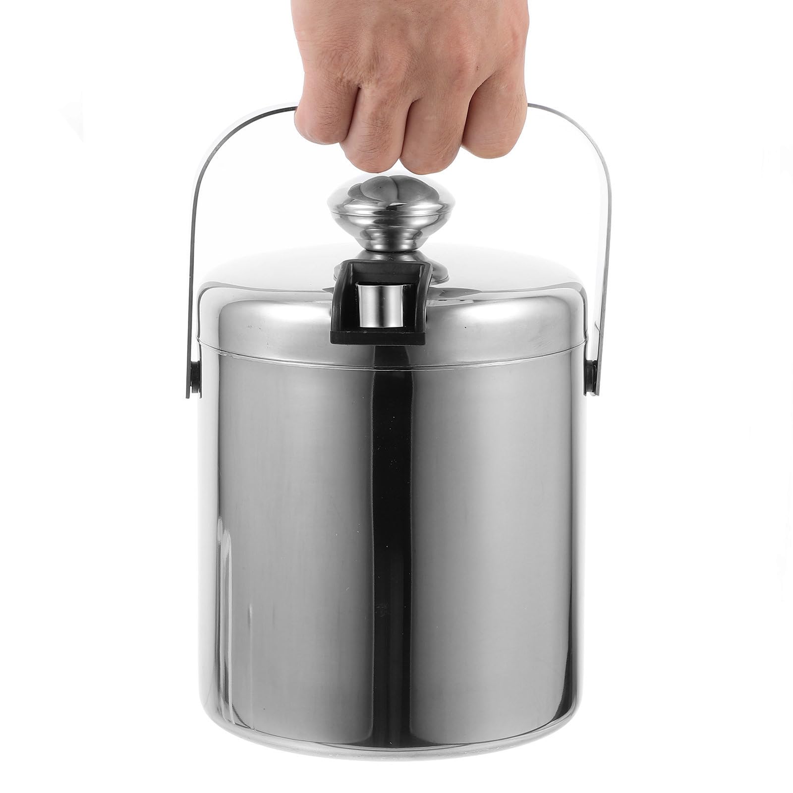 IMIKEYA Seau à Glaçons Résistant à l'abrasion Double Paroi en Acier Inoxydable avec Couvercle, Grosse Capacité pour Bar et Fête