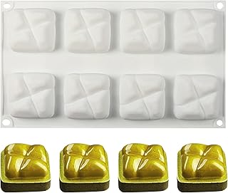 Silicone Stone Shaped Molds, 8-Cavity Stone Chocolate Molds for Candy, Jelly, Cookie, Ice Cube, Cake and Cupcake Decoration, 11.61 x 6.77 x 0.98 inches