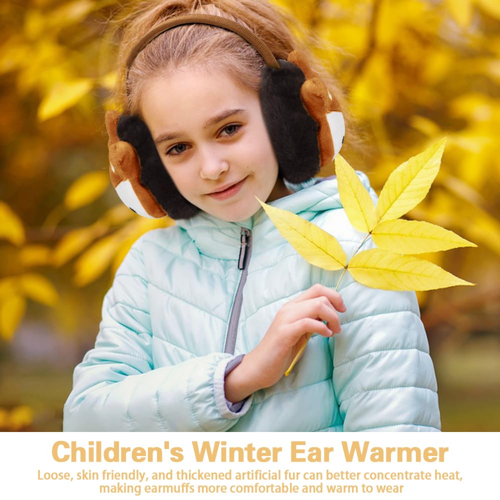 Winter Ohrenwärmer, Plüsch Ohrenschützer Kinder Niedlichem Fuchs-Motiv Plüsch Earmuffs Winddicht Warm Winter Ohrenschützer Mädchen Jungen Geeignet für Tägliche Tragen, Outdoor Skilaufen