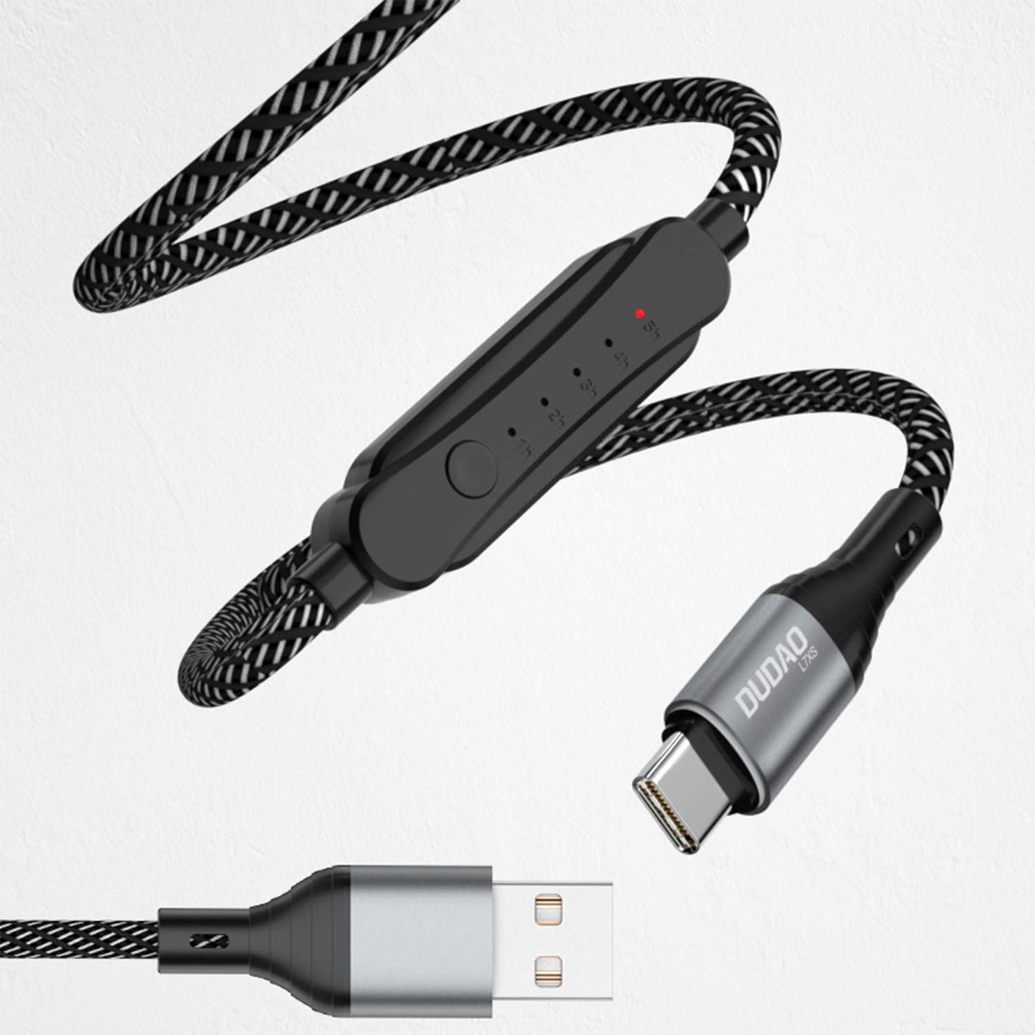 DUDAO L7XS 5A Cable 1 Meter/3.3F Pre-Set Power Cut off Cable, Fast Charging & Data Sync Type C Cable with Auto Cut Feature Tough & Unbreakable Braided Nylon Cable for Smartphone (Type-C) - Black (B09289VWHZ) Amazon Price History, Amazon Price Tracker