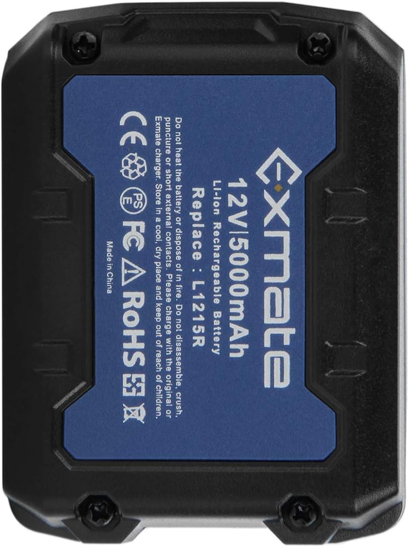 Exmate Upgraded 5000mAh 12V Li-ion Replacement Battery Compatible with Ridgid R82049 AC82049 R82059 AC82059 130188001 Cordless Power Tool