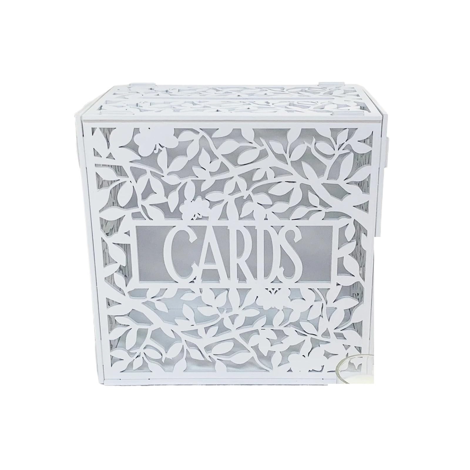 YXINAER Wedding Card Box White Wooden Wedding Card Box For Bridal Shower Reception Boxfor Decoration Money Envelop Party