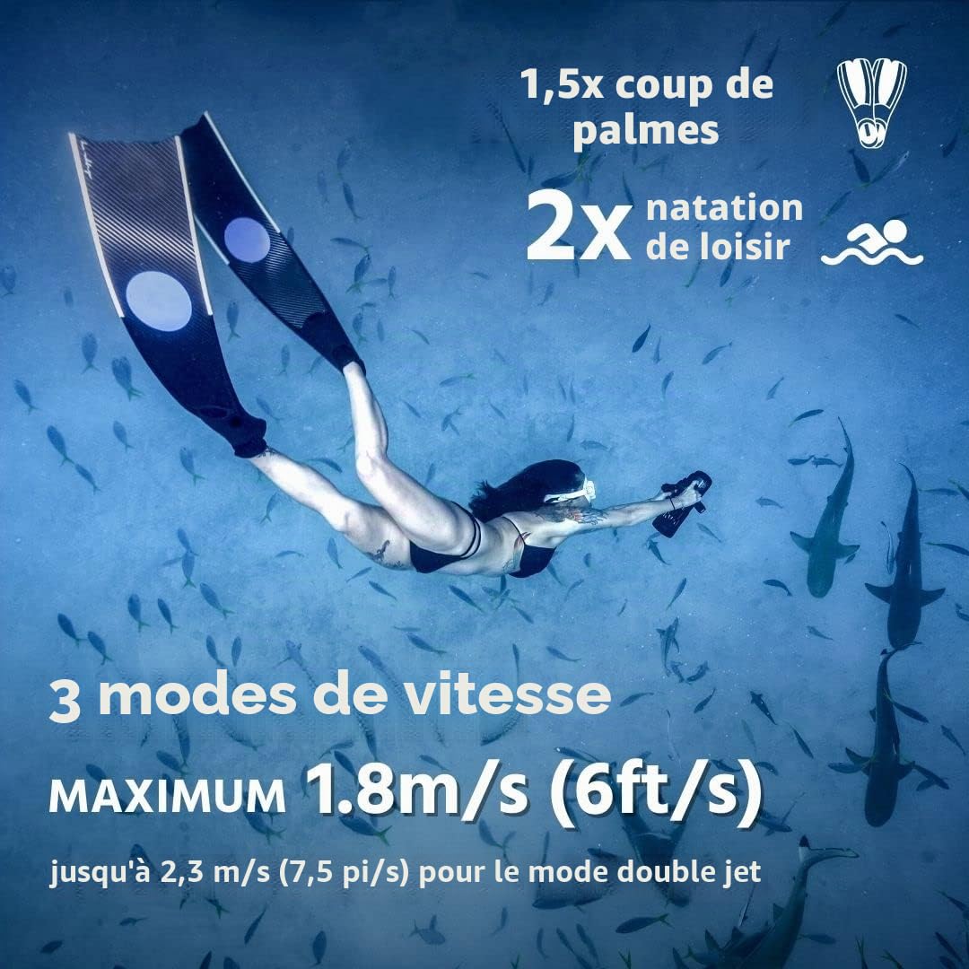 LEFEET S1 PRO Trottinette sous-marine haute performance vitesse 6,48 km/h caméra d'action profondeur 40 m