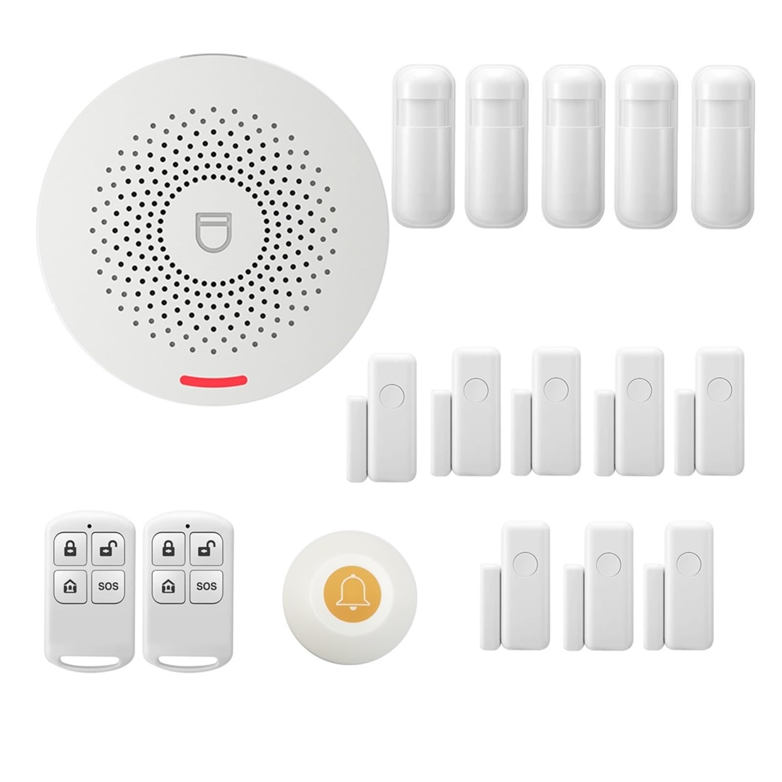 Equipo del Eje de Alarma la Seguridad hogar Elegante, Ayuda con función Sonido, teledirigido(Kit 6)